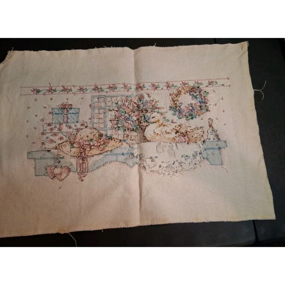 Cross Stitch Canvas Vintage Dimensions Completed  